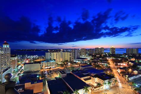 Downtown Sarasota at Night! Siesta Key, Sarasota, New York Skyline