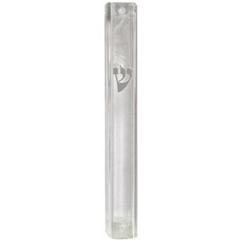 Mezuzah Water Proof Clear Plastic Silver Shin 15 Cm Eichlers