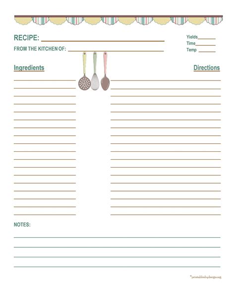 Perfect Cookbook Templates Recipe Book Recipe Cards