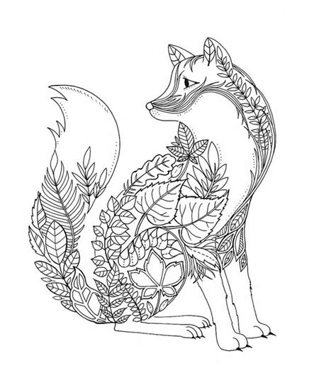 Coloriage Adulte Jardin Renard dessin gratuit à imprimer