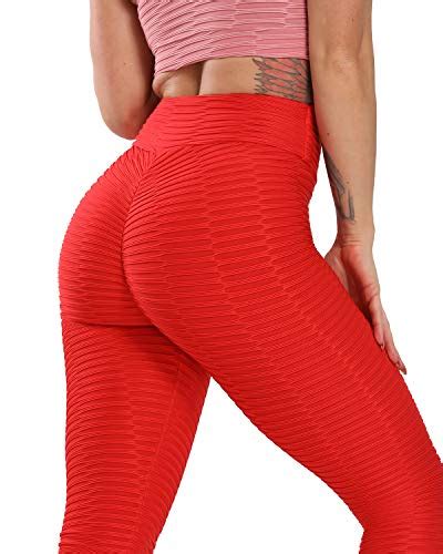 Cross1946 Sexy Womens Textured Booty Yoga Pants High Waist Ruched