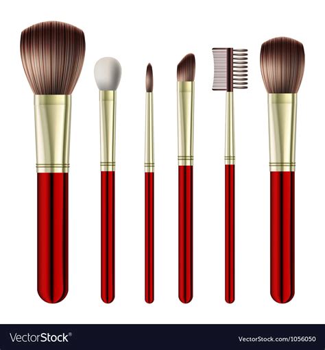 Set Makeup Brushes Royalty Free Vector Image Vectorstock