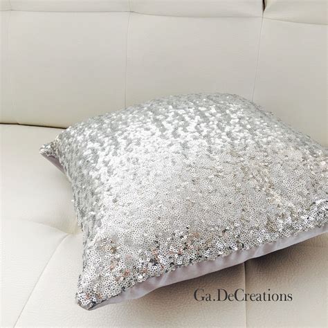 Silver Sequins Pillow Made With Love Choose Your Color Sweet
