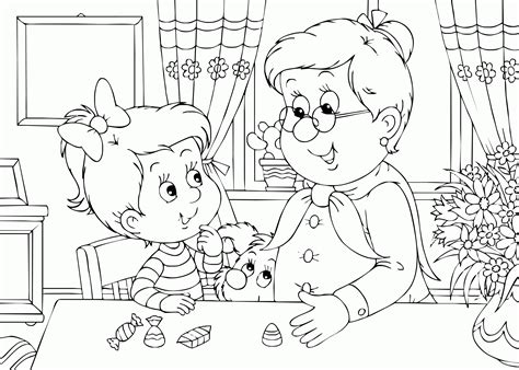 Happy Birthday Grandma Coloring Page - Coloring Home