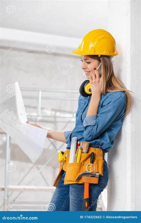 Young Female Engineer Or Architect Stock Photo Image Of Capable