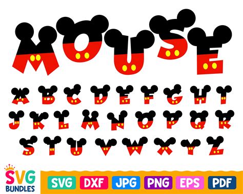 Mickey Mouse Letters Printable