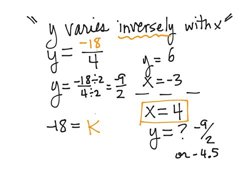 Inverse Variation Math Algebra Solving Equations 8th Grade Math