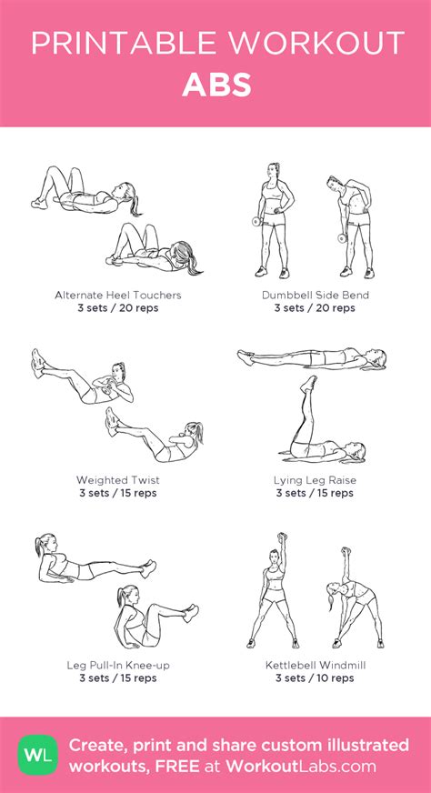 ABS My Custom Printable Workout By WorkoutLabs Workoutlabs Customworkout Workout Plan Gym
