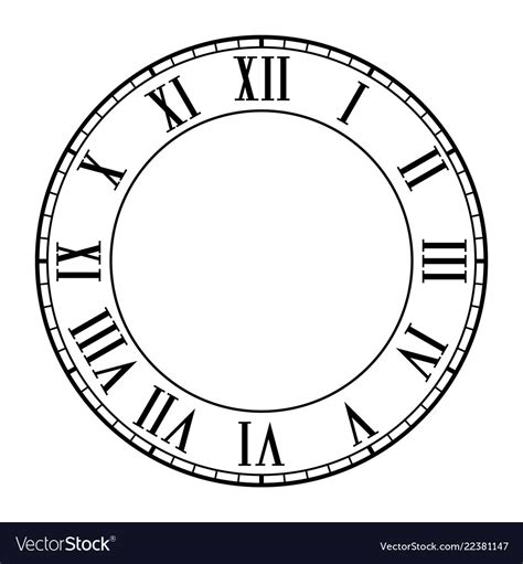 Clock Face With Roman Numerals Royalty Free Vector Image