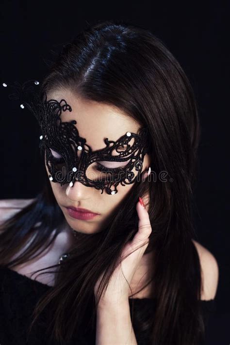 Young Mystic Woman Posing In Mask Stock Image Image Of Masquerade