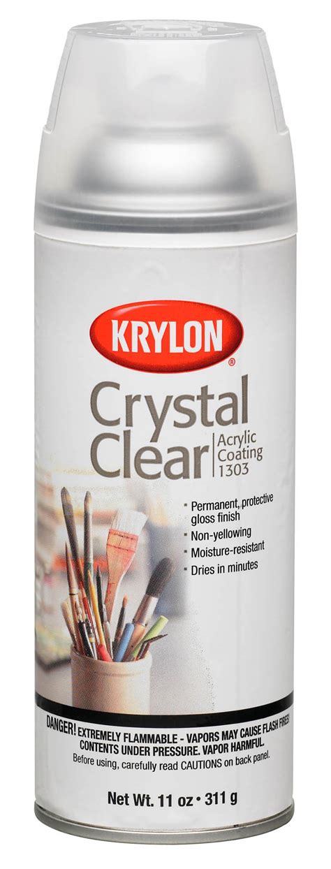 Krylon K01303007 Acrylic Spray Paint Crystal Clear In 11 Ounce Aerosol