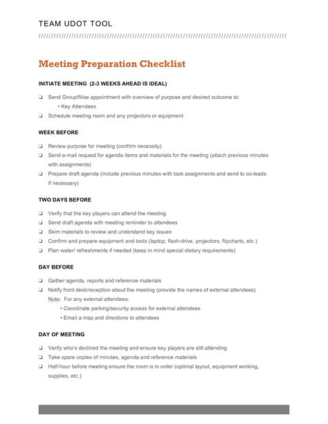 Meeting Preparation Checklist How To Create A Meeting Preparation