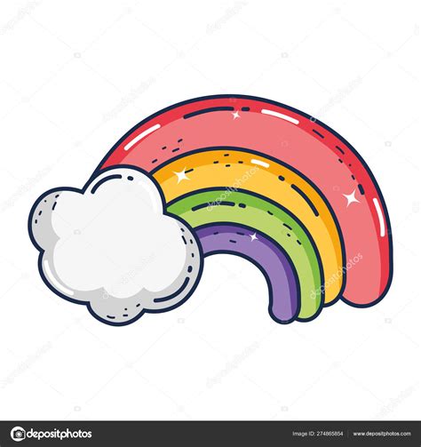 Cute Rainbow With Clouds Stock Vector Image By ©stockgiu 274865854