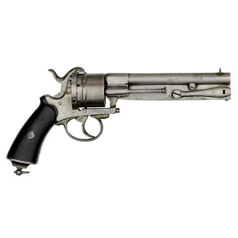 French Pinfire Revolver With Side Folding Bayonet Auctions And Price