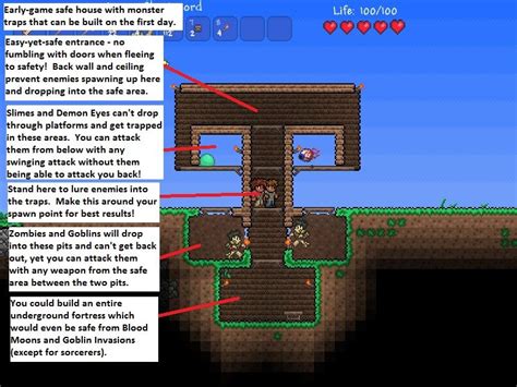 Have a simple layout and add aesthetic appeal later when the base is functional. House Defense | Terraria house design, Terraria house ...