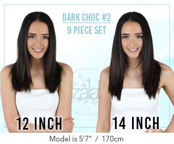 Most people will consider this length long •you will be able to make the first real buns and braids •stock up on: Zala - Dark Choc Brown #2 Clip in Hair Extensions 12/14 ...