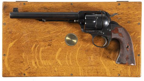 Cased Colt Bisley Flattop Target Single Action Army Revolver Rock