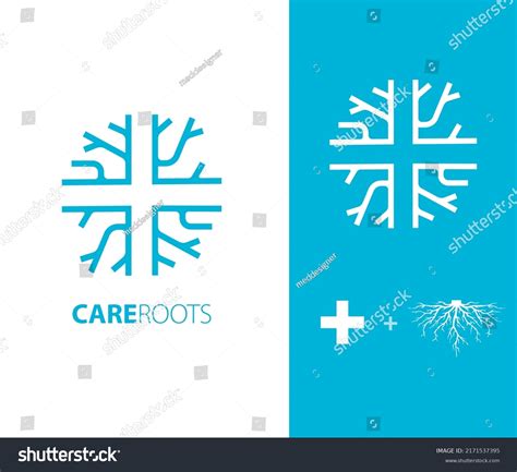 Care Roots Logo Branding Design Cross Stock Vector Royalty Free