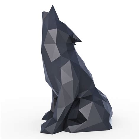 The Wolf Howls Low Poly 3d Asset Cgtrader
