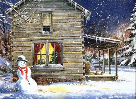 21 Best Log Cabin Images On Pinterest Christmas Art Winter And
