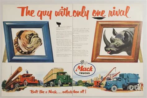 1951 Print Ad Mack Trucks Loggingsemi Truck Trailercement