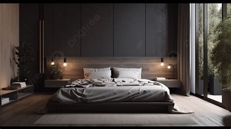 Inspiring Modern Bedroom Design In Cozy 3d Rendering Background