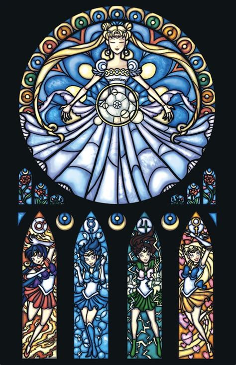 Artist Gives Anime And Comic Characters Stained Glass Look — With