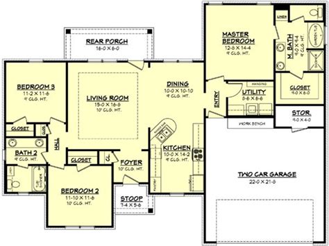 House plans for multigenerational families. 1100 Square Feet 1500 Square Feet 3 Bedroom House Plan ...