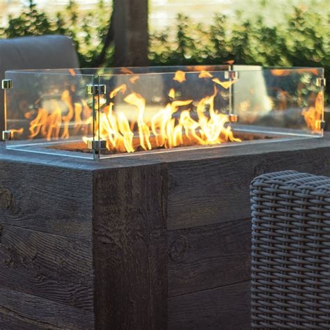 Rectangular Glass Fire Pit Wind Guard The Outdoor Plus