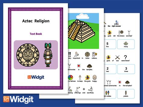 Aztec Religion History Book And Activities With Widgit Symbols