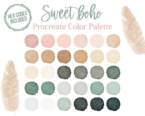 Boho Color Palette Bohemian Style Colors Procreate Instant Download