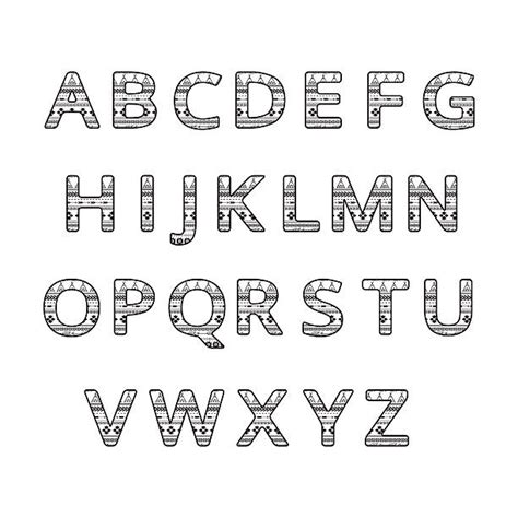 An alphabet is a set of letters or symbols that we use to represent the basic speech sounds of a language in writing. Native American Indian Font Or Mexican Alphabet With ...