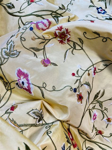 New Lady Melody 100 Silk Taffeta Dupioni Decorating Fabric Embroidery