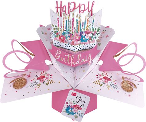 Happy Birthday Cake Pop Up Greeting Card Original Second Nature D Pop Up Cards Ebay
