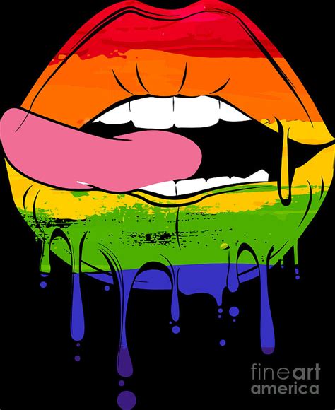 Rainbow Lips Lgbtq Month Acceptance Supporter Pride Parade Digital Art By Haselshirt Fine Art