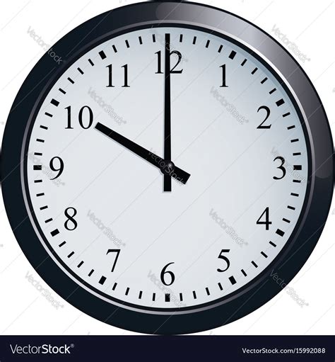 Wall Clock Set At 10 O Clock Royalty Free Vector Image
