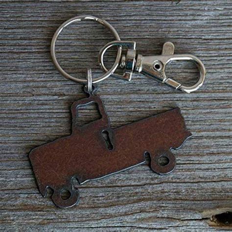 Pickup Truck Keychain Rustic Keyring Farm Key Chain T