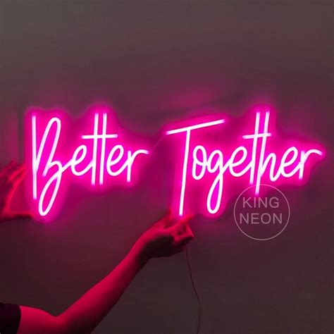 Better Together Neon Sign Neon Signage Wedding Pink Led Etsy