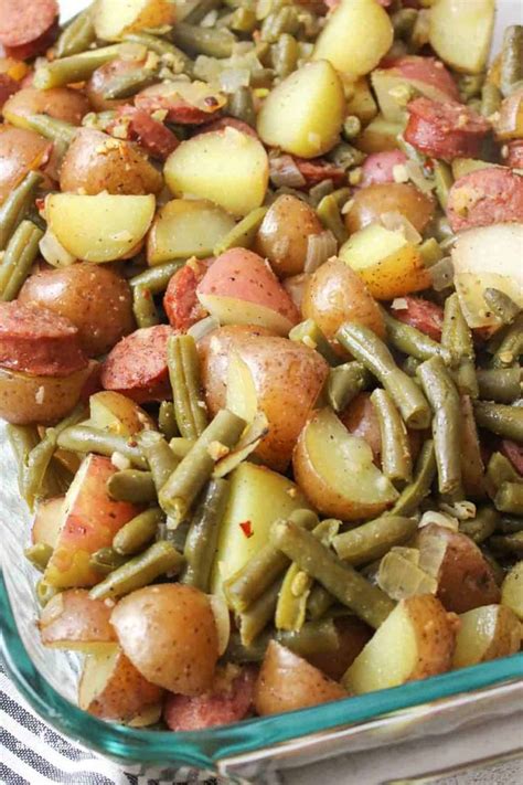 Sausage Green Bean Potato Casserole Recipe Sausage And Green Beans