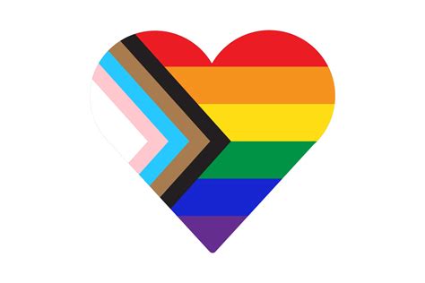 Icono En Forma De Corazón De La Nueva Bandera Del Orgullo Lgbtq Rediseño Que Incluye Rayas