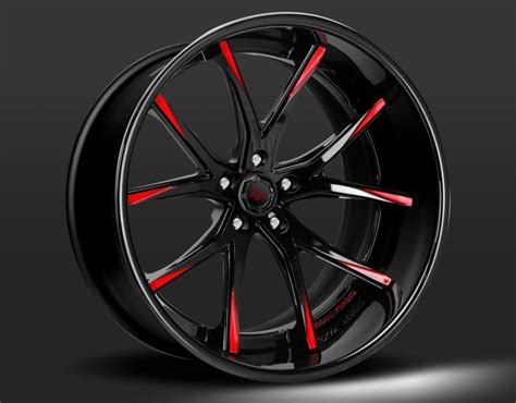 Custom Black And Red Finish Rimsforcars Wheel Rims Wheel Car