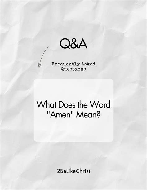 What Does The Word Amen Mean — 2belikechrist