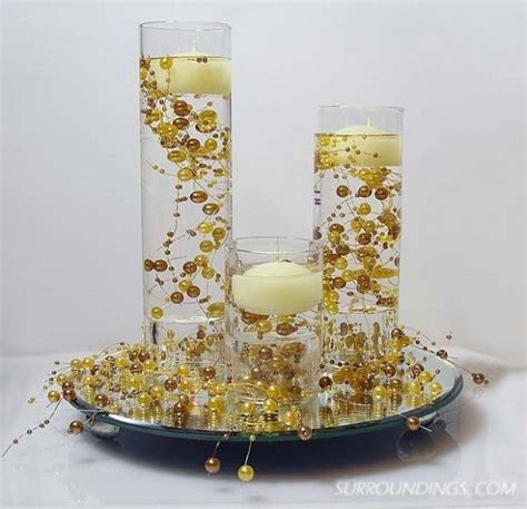 Wedding Table Gold Floating Candles Floating Candle Centerpieces