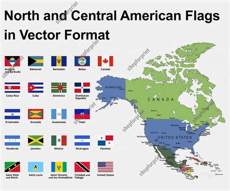 North American Countries Flags In Vector 23 Images