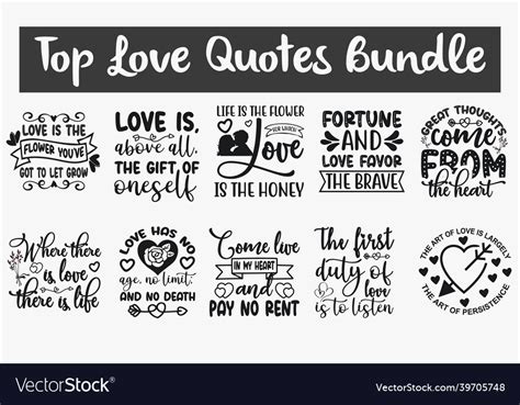 Popular Love Quotes Svg Cut Files Designs Bundle Vector Image