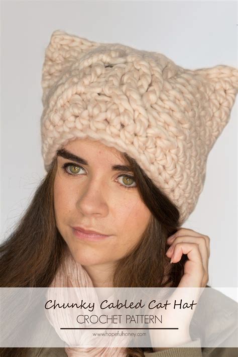 Here's a free pattern for a crochet afghan square that you can easily customise to make a whole range of pretty kitties. Chunky Cabled Cat Hat Crochet Pattern | Crochet hats ...