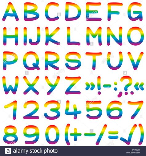 Download This Stock Image Rainbow Colored Alphabet Letters Numbers