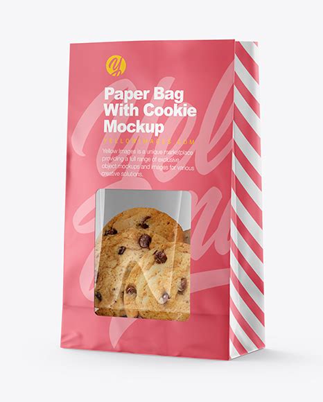 Download Paper Bag with Cookie Mockup in Bag & Sack Mockups on Yellow Images Object Mockups
