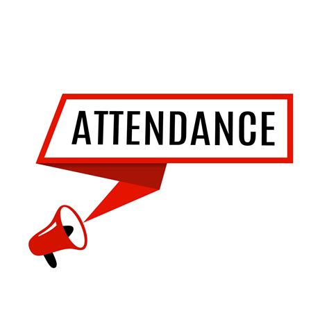 Attendance Text Writing On Speech Bubble Megaphone Icon Business