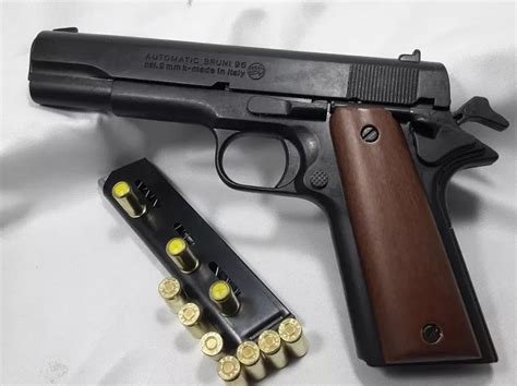 Pistola colt 45 copa de oro precio. Pistola Fogueo Bruni 96 Colt 1911 Full Metal 9mm Salva ...